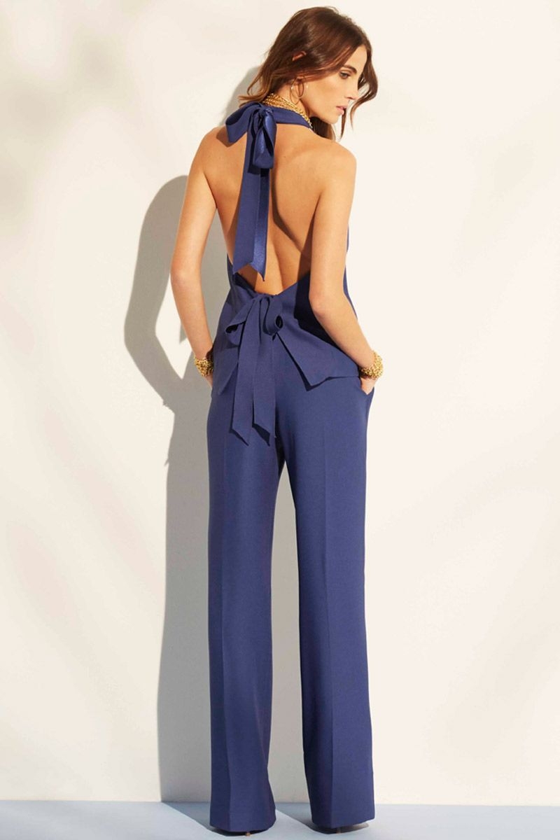 comprar online top azul con escote en la espalda para boda evento fiesta coctel bautizo comunion graduacion de apparentia